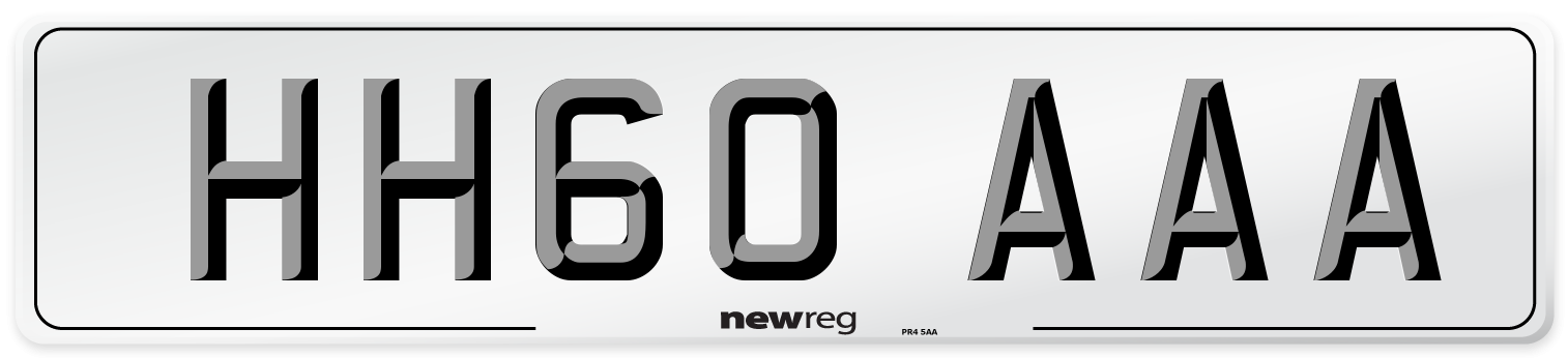 HH60 AAA Number Plate from New Reg